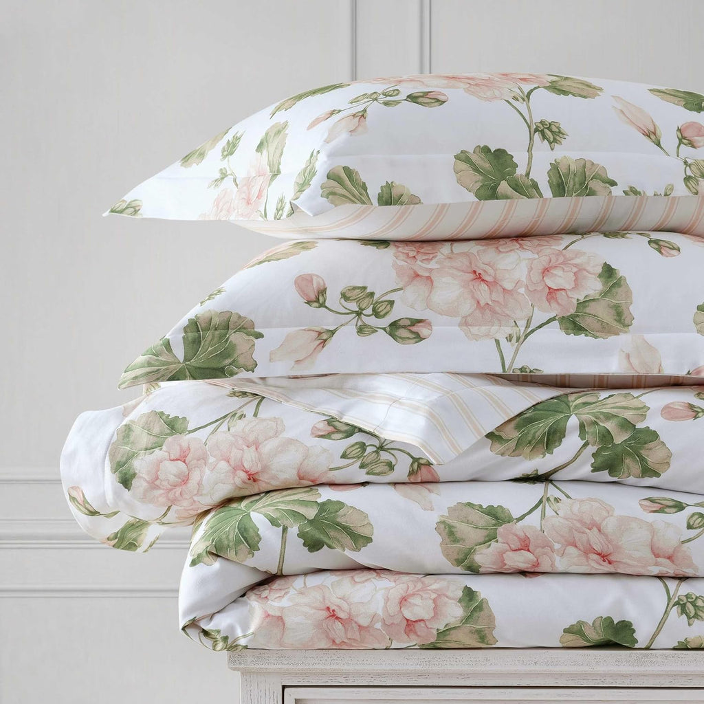 MarthaStewart Martha Stewart - King Duvet Cover Set, 100% Silky Smooth Cotton Sateen Bedding, 3 Piece Bed Set with Matching Pillowcases (Ge…