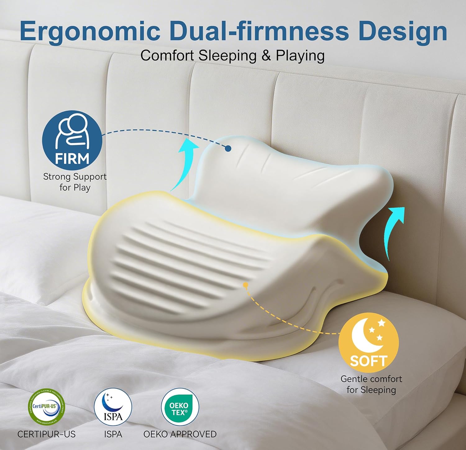 FamiCare X-Large Memory Multi-Purpose Pillow - 9-in-1 Body Positioner for Reading, Gaming, Side Sleeping, Raising Hips, Ergonomic Comfort S…