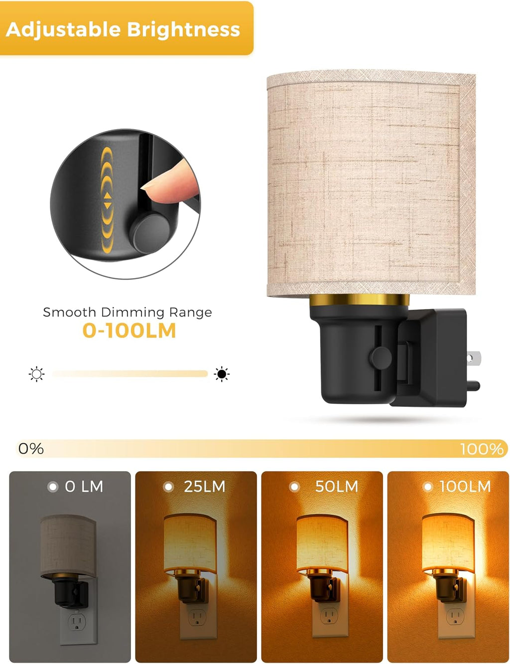 L LOHAS LED Amber Night Lights Plug into Wall, Plug in Night Light Dimmable, Farmhouse Decorative Nightlights Plug in Wall, Light Sensor…