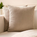 EncasaXO Encasa XO Corduroy Throw Pillows Covers 16"x16", Set of 2 Soft Textured Striped Boho Pillow Covers | Decorative and Cozy Cushion C…