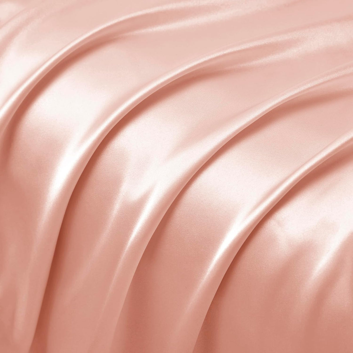 HommxJF Silky Satin Ruffled Pillow Cases for Hair and Skin, Rose Gold Silk Pillowcases King Set of 2 with Envelope Closure Princess Room 7.5…