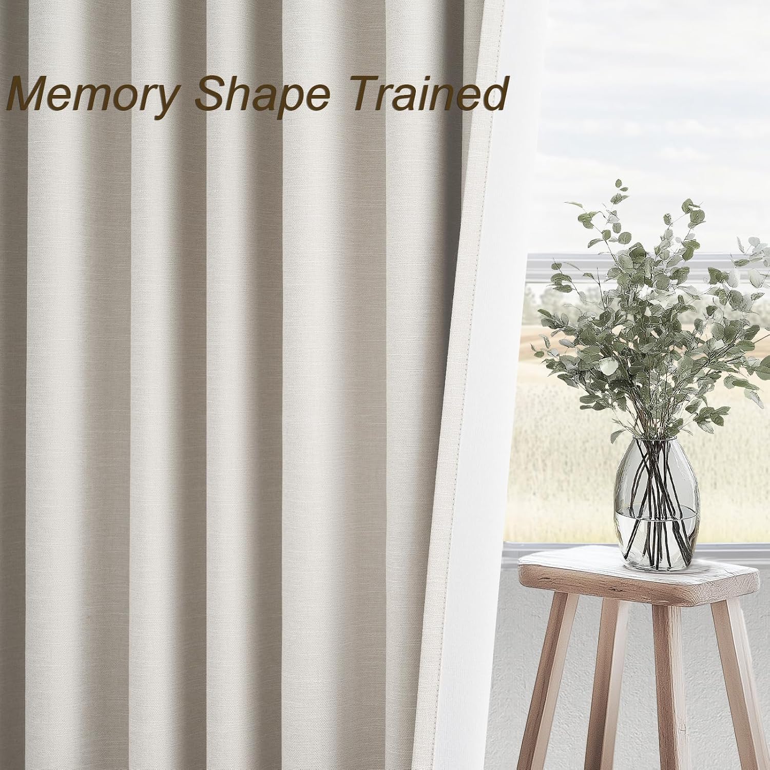 Topfinel 108 Inch Extra Long Ivory Birch Curtains for Living Room 100% Blackout Insulating Sound Proof Wide Drapes for Window Treatments Cu…