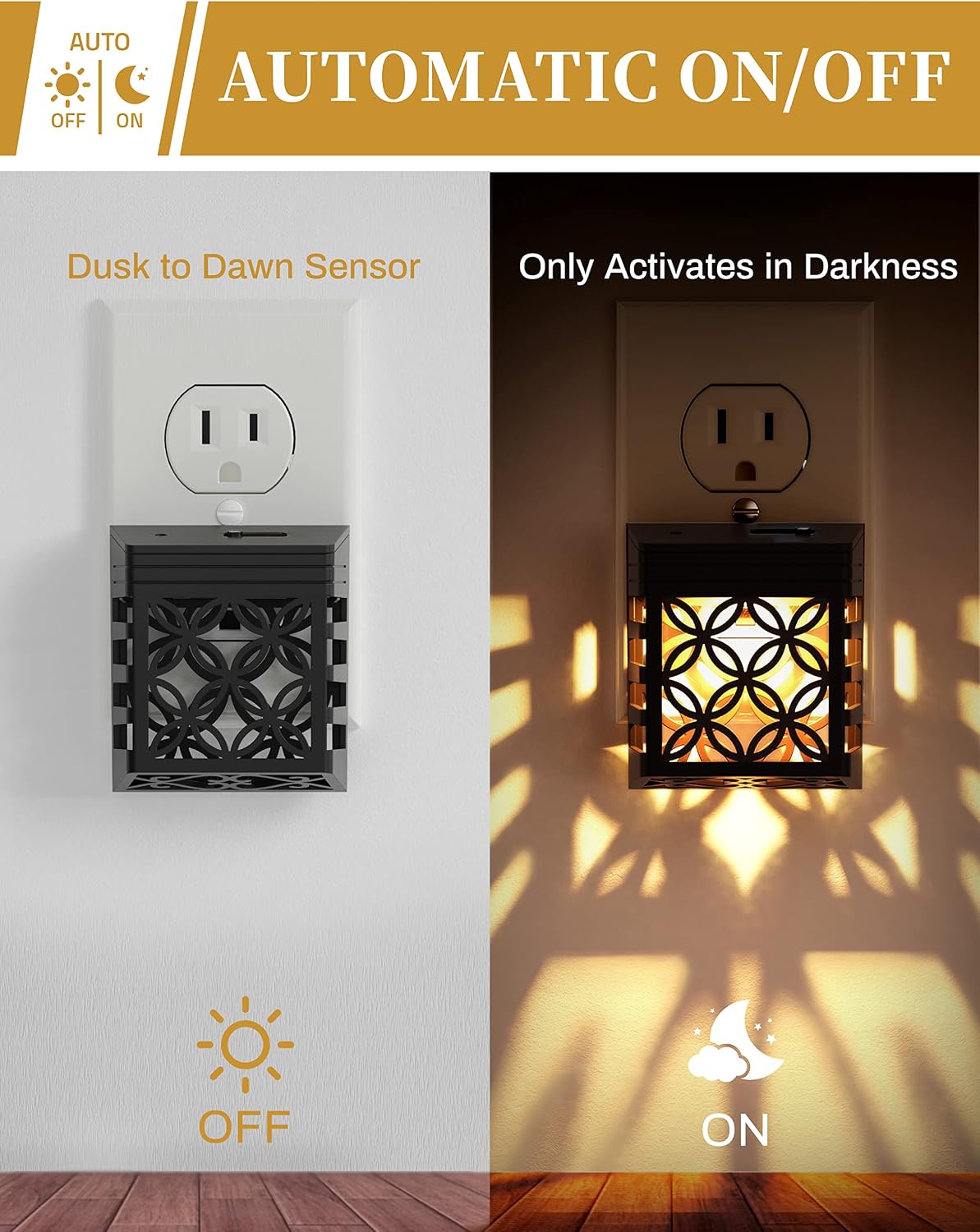 DORESshop Night Lights Plug Into Wall [2 Pack], LED Night Light, Color-Changing, Plug in Night Light, 8 Color RGB, Dusk-to-Dawn, Night…