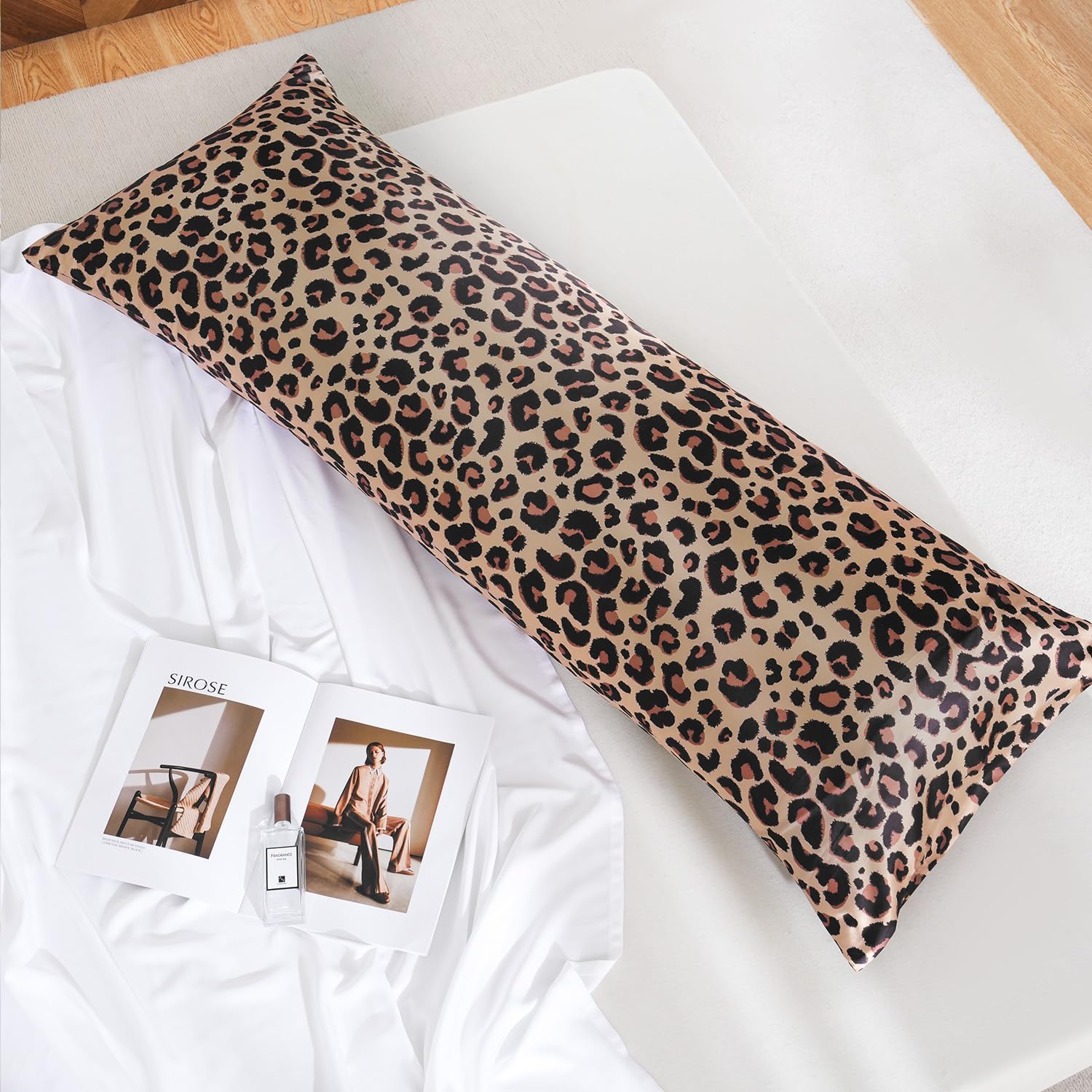 MR&HM Satin Body Pillow Cover, Soft and Breathable Body Pillow Case with Envelope Closure, Cooling and Silky Long Pillowcase for Hair and…