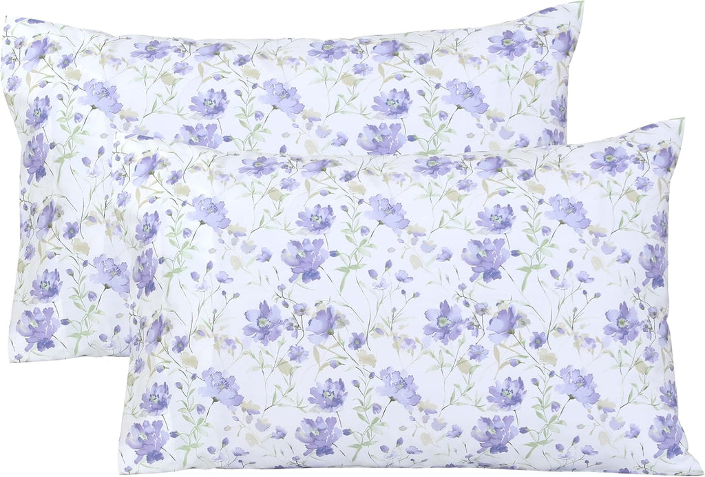 FEATHER & STITCH NEW YORK 100% Cotton 2 Piece King Pillow Cases, 300TC Ultra-Soft Pillowcases with Envelope Closure, Wrinkle- Fade- Stain…