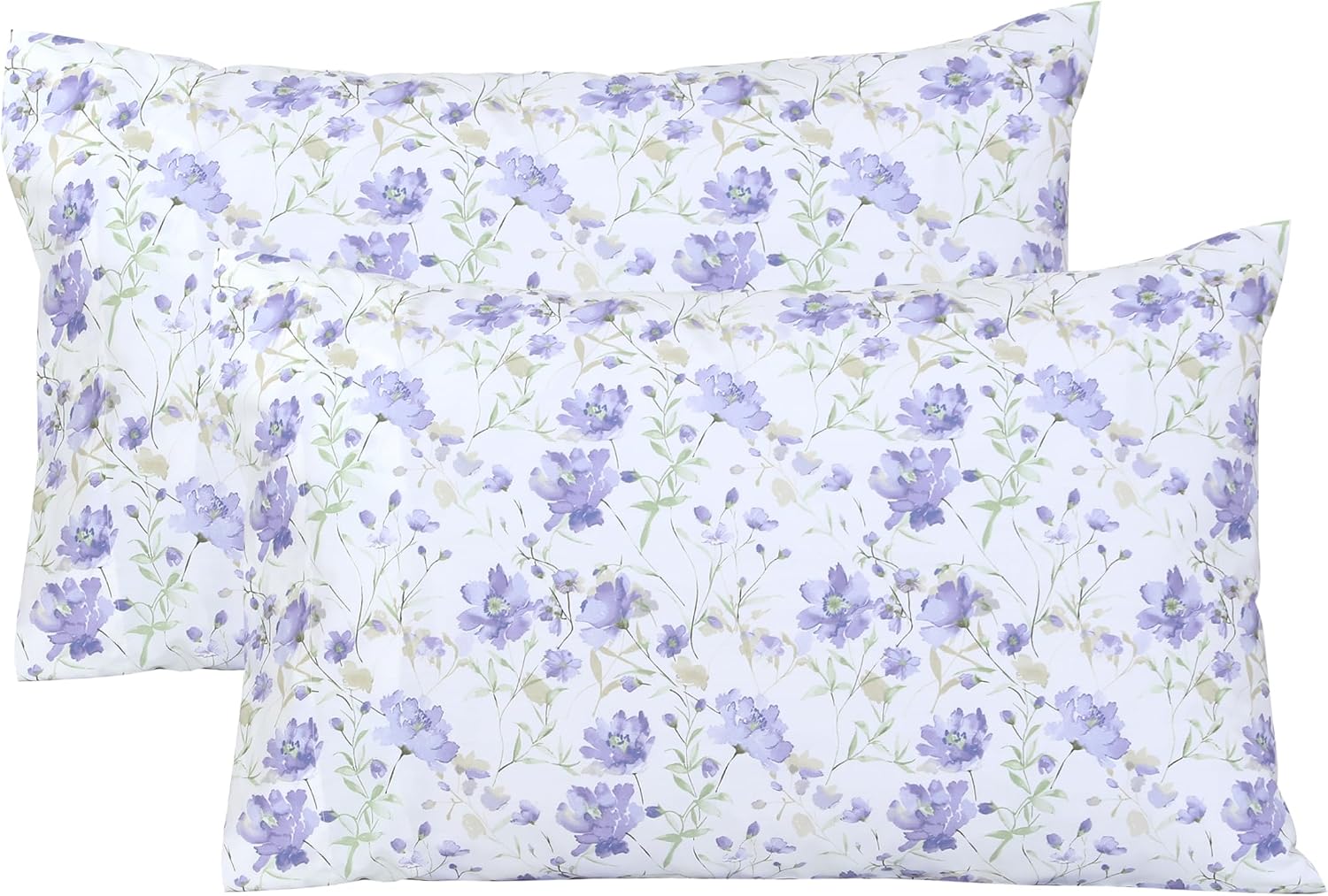 FEATHER & STITCH NEW YORK 100% Cotton 2 Piece King Pillow Cases, 300TC Ultra-Soft Pillowcases with Envelope Closure, Wrinkle- Fade- Stain…