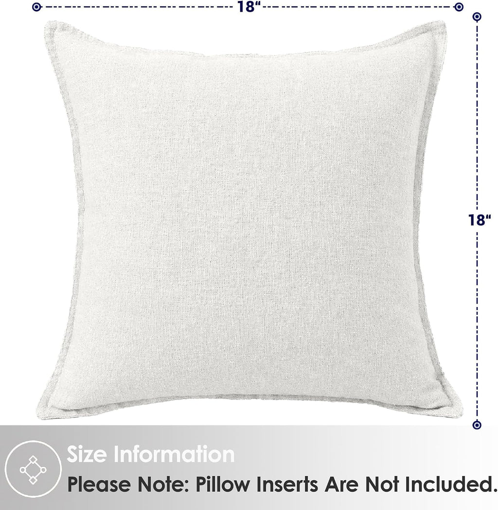 Symplora Cotton Linen Throw Pillow Covers Set of 2, Breathable Non Pilling Decorative Pillow Covers, Machine Washable Cushion Case for…