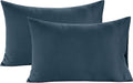 LaneLinen LANE LINEN Pillows Standard Size Set of 2 Soft 100% Egyptian Cotton Sateen Cool & Smooth Pillowcases Queen - Denim Cotton
