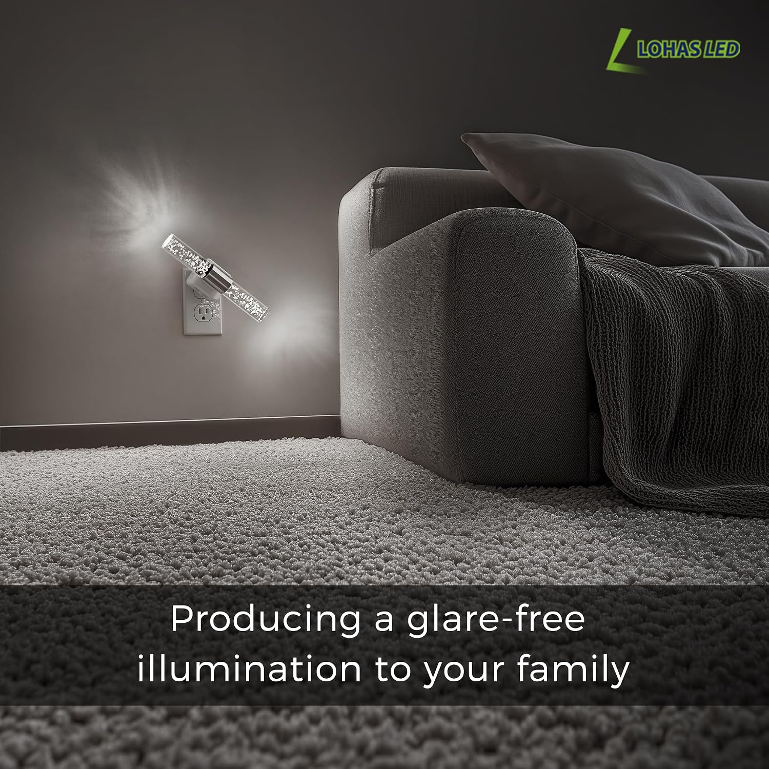 L LOHAS LED Bright Night Light, Night Lights Plug into Wall, 180° Rotating, Auto Light Sensor, Daylight White 5000K, Dimmable Nightlights…