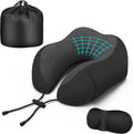 Neck Travel Pillow, Upgraded Memory Foam Pillow for Airplane, Machine Washable, Adjustable Flight Pillow, Suitable for Sleeping Airplane…