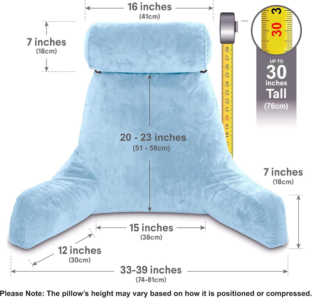 Husband Pillow XXL The Original for Adults - 30" Tall Backrest for Sitting Up in Bed - Firm Support Reading & Bed Rest Pillows for…