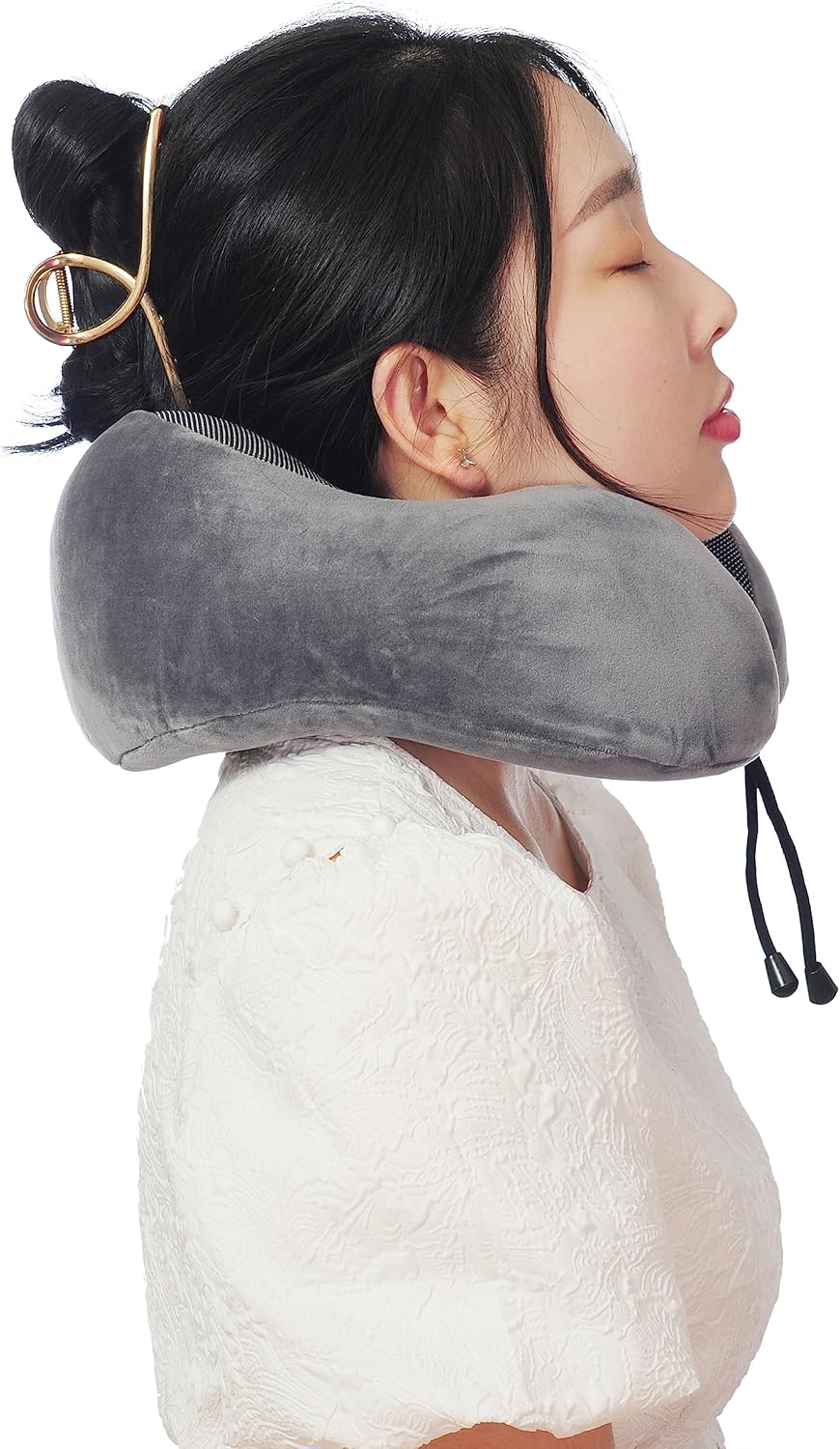 Makimoo Memory Foam Travel Pillow, Neck Pillow with 360-Degree Head Support, Comfortable and Lightweight, Ideal for Sleeping on Airplane, C…