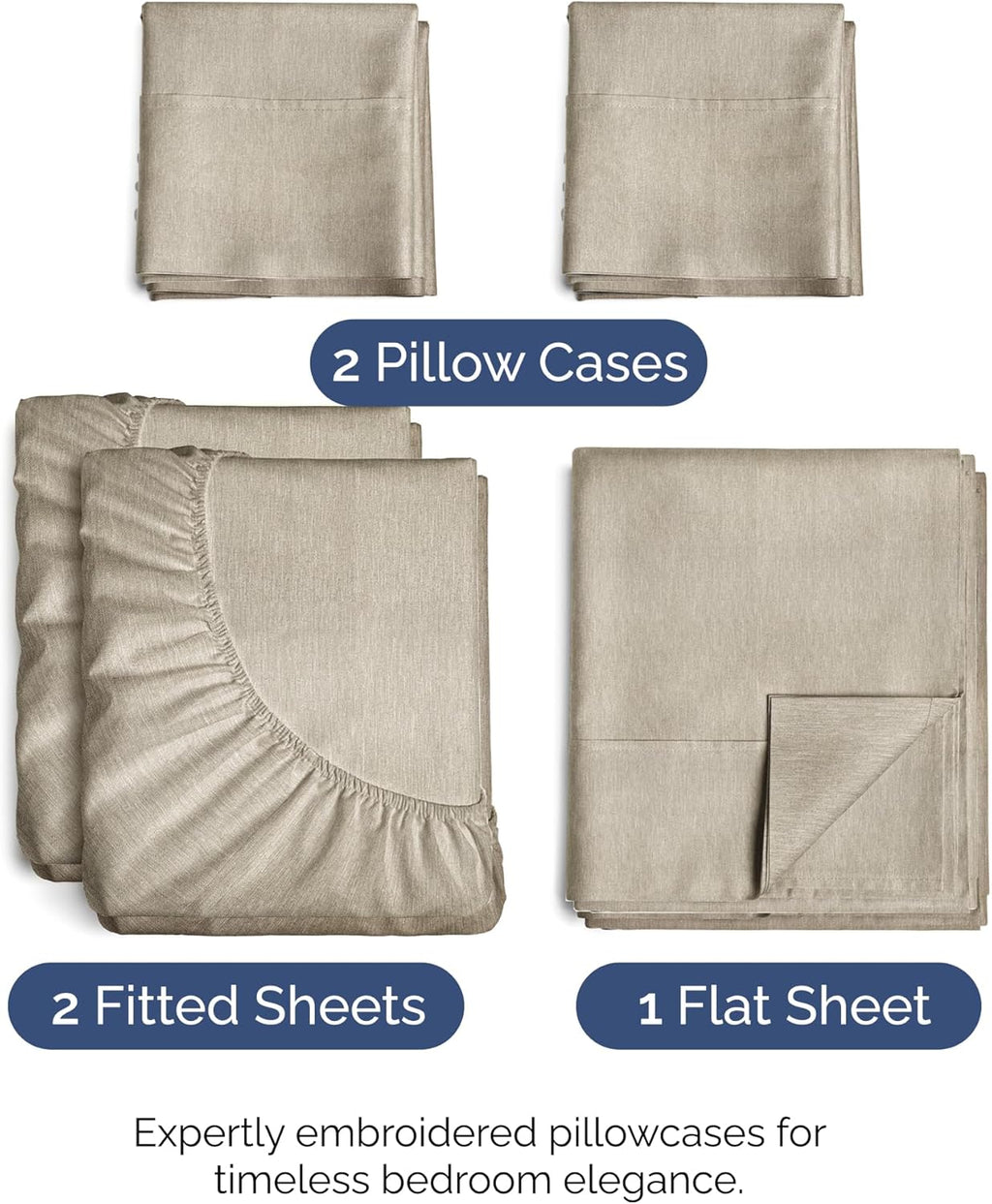 Split King Size 5 Piece Sheet Set - Comfy Breathable & Cooling Sheets - Hotel Luxury Bed Sheets for Women & Men - Deep Pockets, Easy-Fit…