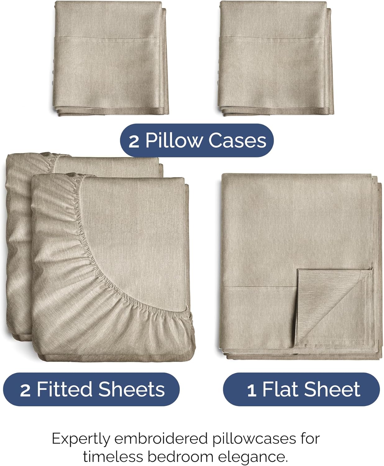 Split King Size 5 Piece Sheet Set - Comfy Breathable & Cooling Sheets - Hotel Luxury Bed Sheets for Women & Men - Deep Pockets, Easy-Fit…