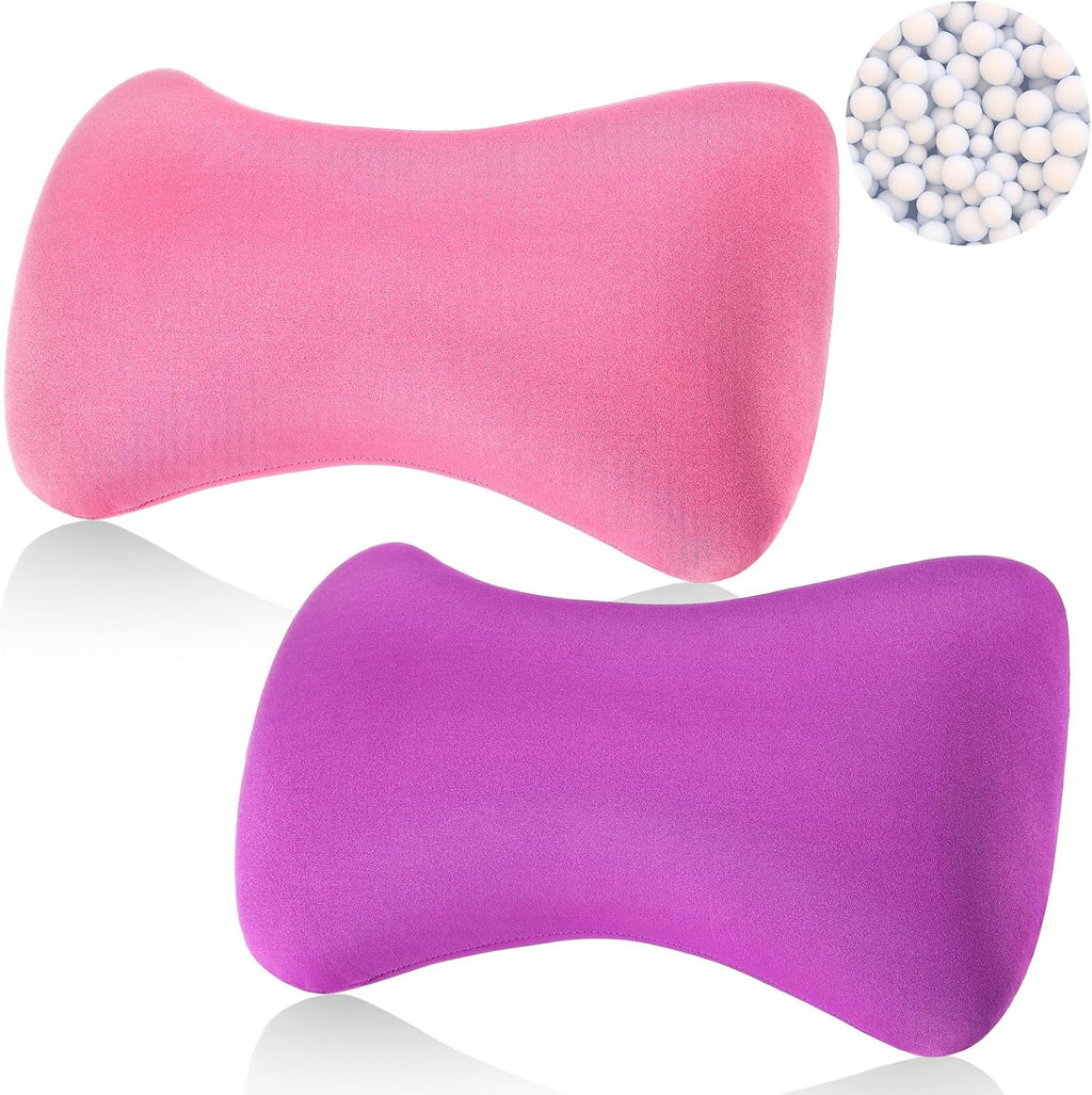 Thyle 2 Pack Bead Neck Pillow Small Bone Shape Neck Support Cushion for Bed Sofa Travel Soft Pillow for Home Sleeping Headrest and Lumbar…