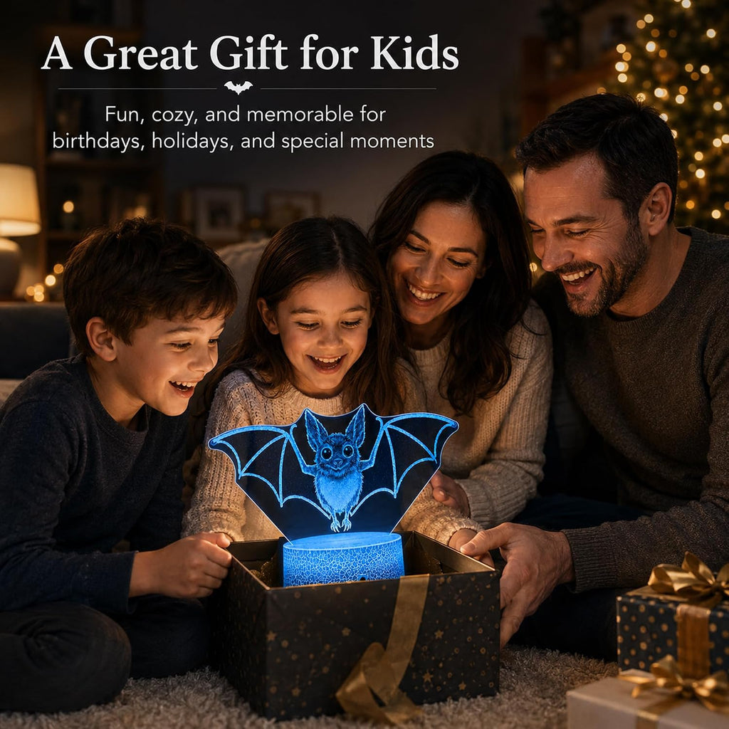 Bat Illusion Night Light, Remote, 16 Colors Changing RGB Flashing Mode Dimmable LED Lamp, Birthday Holiday Gifts for Boys Girls Teens…