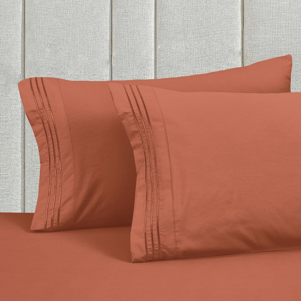 MocassiLuxuryBedding Mocassi Twin XL Size 4-Piece Bed Sheet Set - 1800 Hotel Quality Microfiber 18-24 Inches Extra Deep Pocket Fitted Sheet…