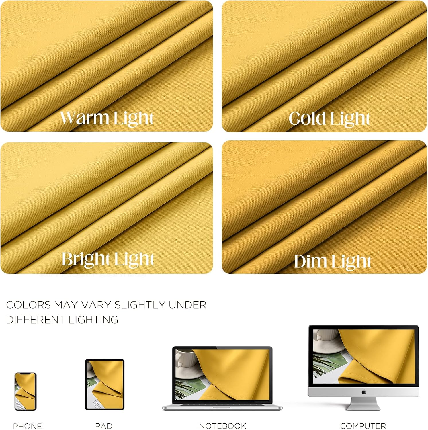 CUCRAF Custom Lemon Blackout Curtains 1 Panel Set, Thermal Insulated Grommet Room Darkening Curtain for Living Room Bedroom, Light…