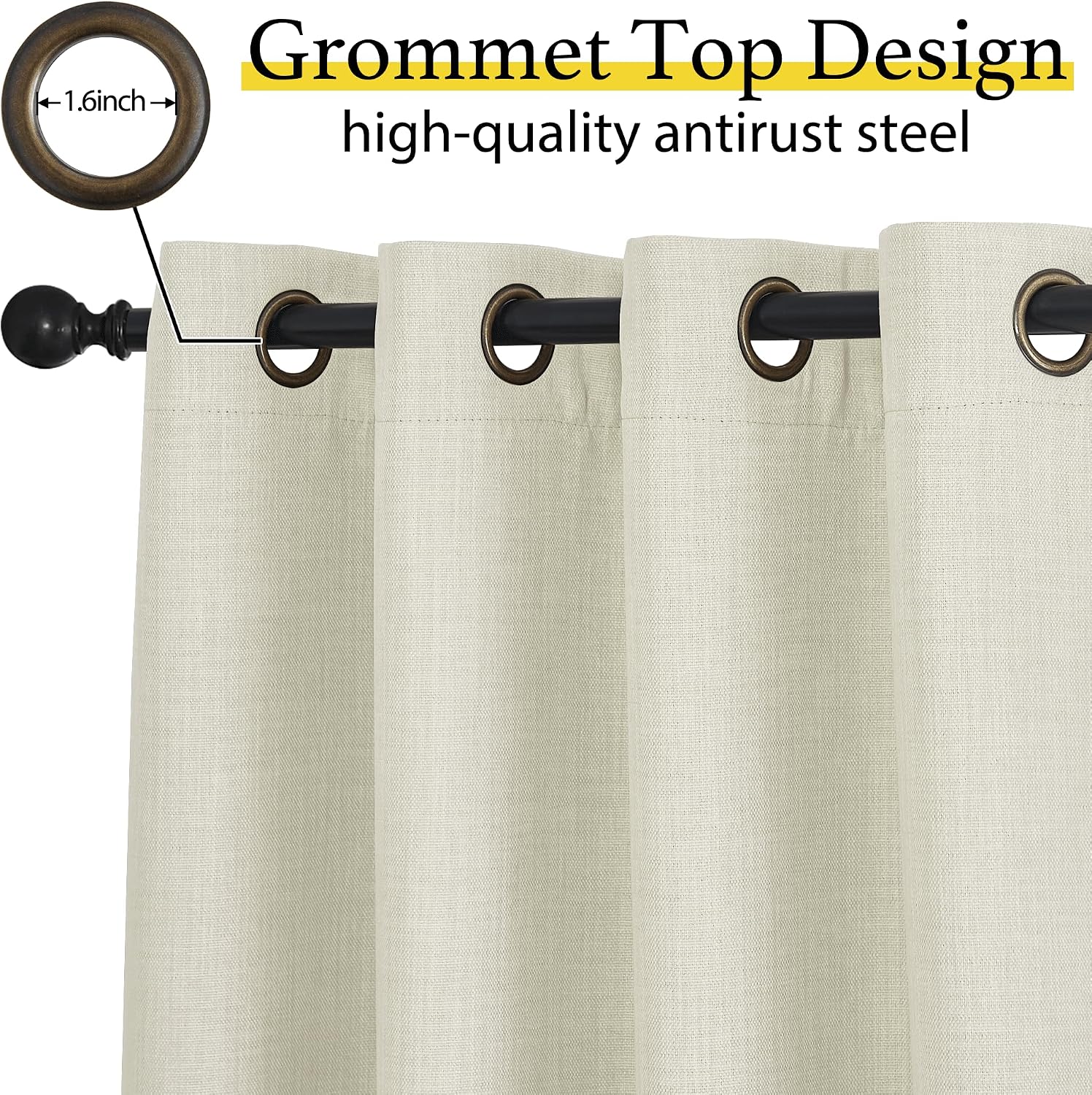 Nicetown 24 inch Long Blackout Tiers, Farmhouse Grommet Half Window Curtains, Light Block Small Window Valances for Kitchen Cupboard, Cover…