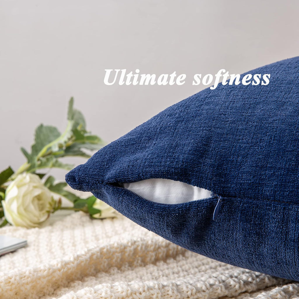 Gawamay Lumbar Support Pillow Decorative Rectangle Throw Pillow Covers 12"x20" Inch Set of 2, Soft Chenille Pillowcase for Living Room Bedr…