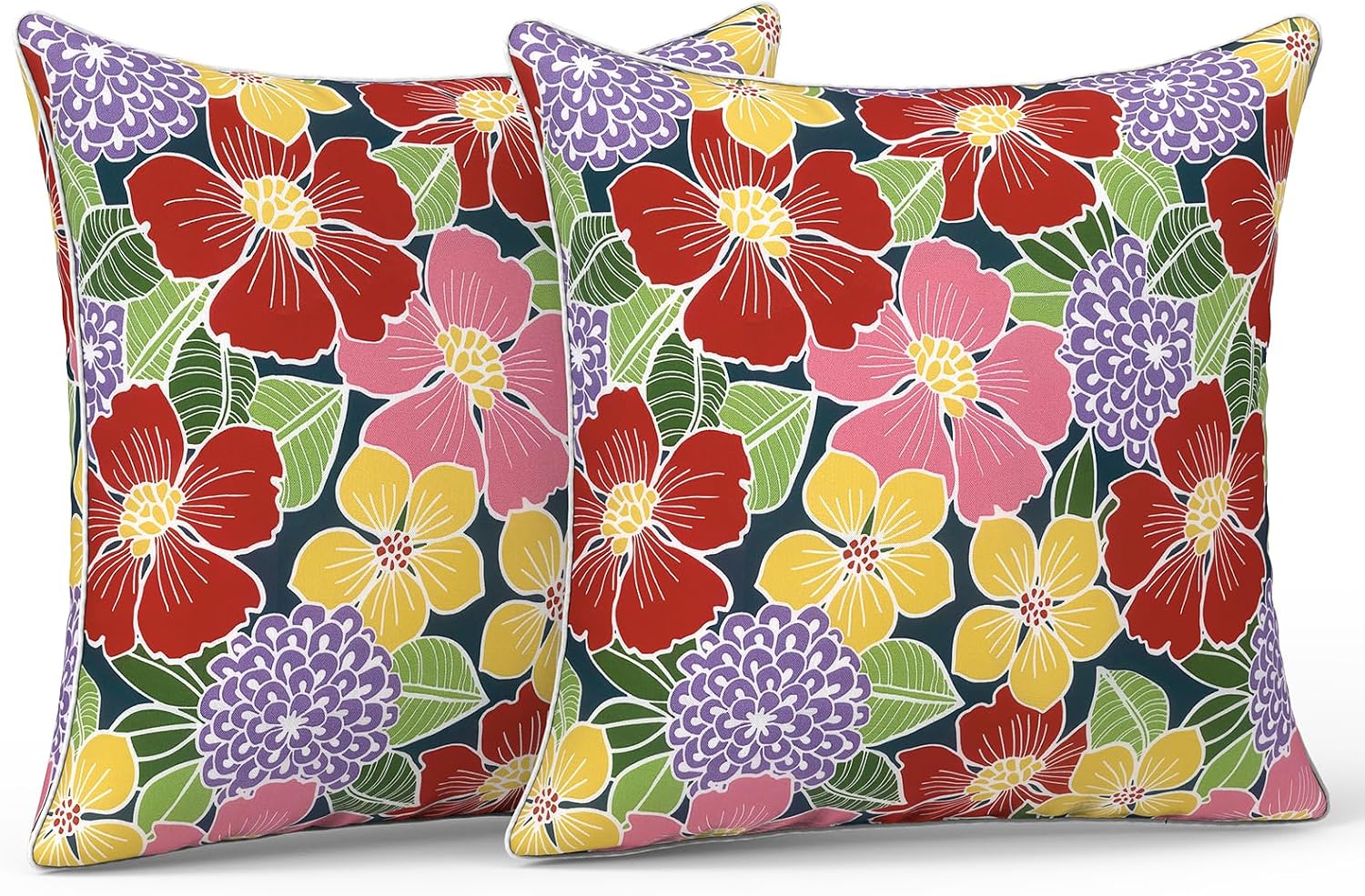 LVTXIII Outdoor/Indoor Pillow Covers, Patio Fade Resistant Throw Pillow Covers ONLY, Waterproof Farmhouse Accent Cushion Cases for Sofa…