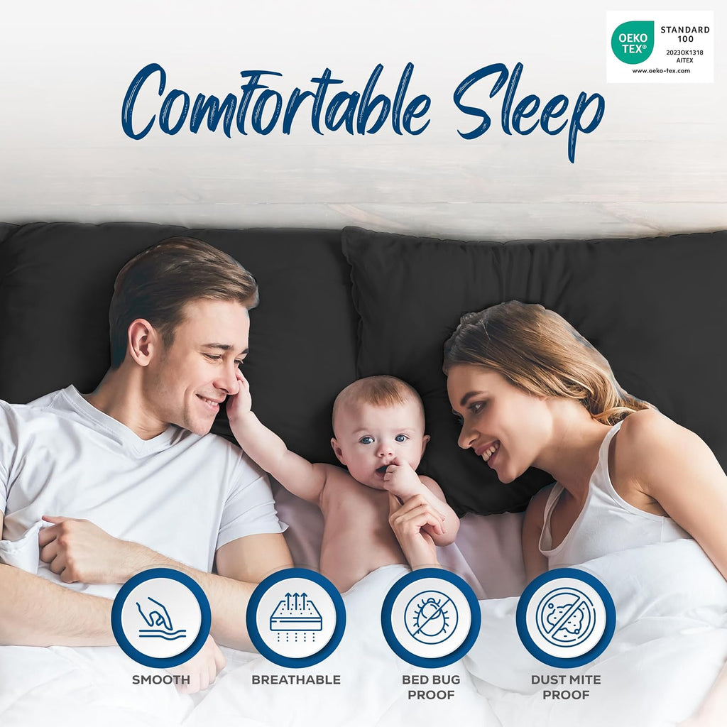 Utopiabedding Utopia Bedding 100% Waterproof Pillow Protectors with Zipper Standard Size (Set of 4), Bed Bug and Dust Mite Proof Zippered P…