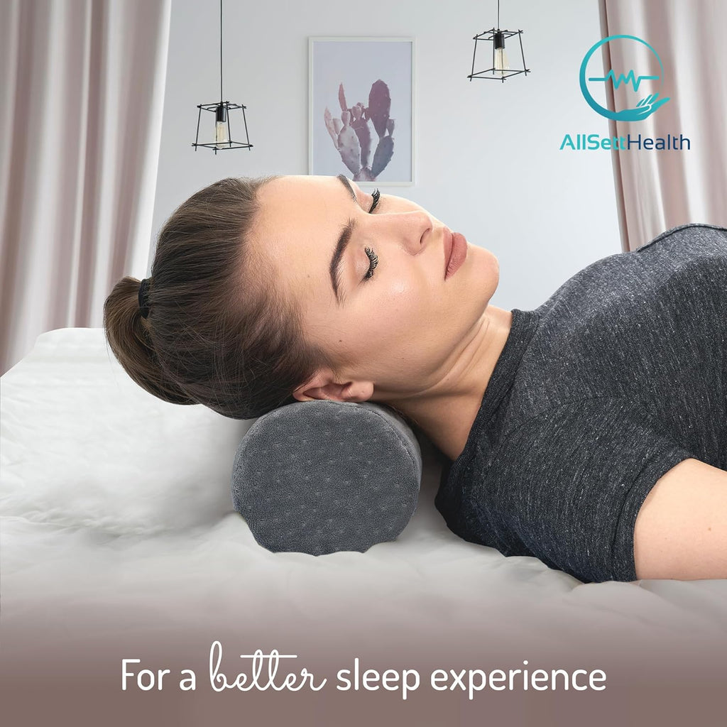 AllSettth AllSett th Round Cervical Roll Cylinder Bolster Pillow with Removable Washable Cover, Ergonomically Designed for Head, Ne…