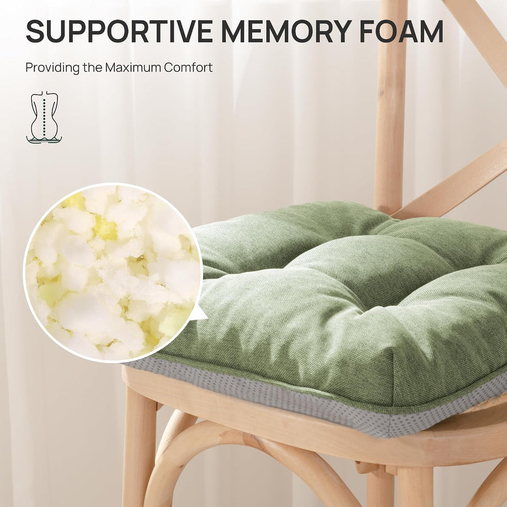 Love's cabin Memory Foam Chair Cushions Set of 4, 15.5"x15.5"x3.5" Indoor & Outdoor Seat Pads for Dining, Kitchen, Office, Patio Chairs…