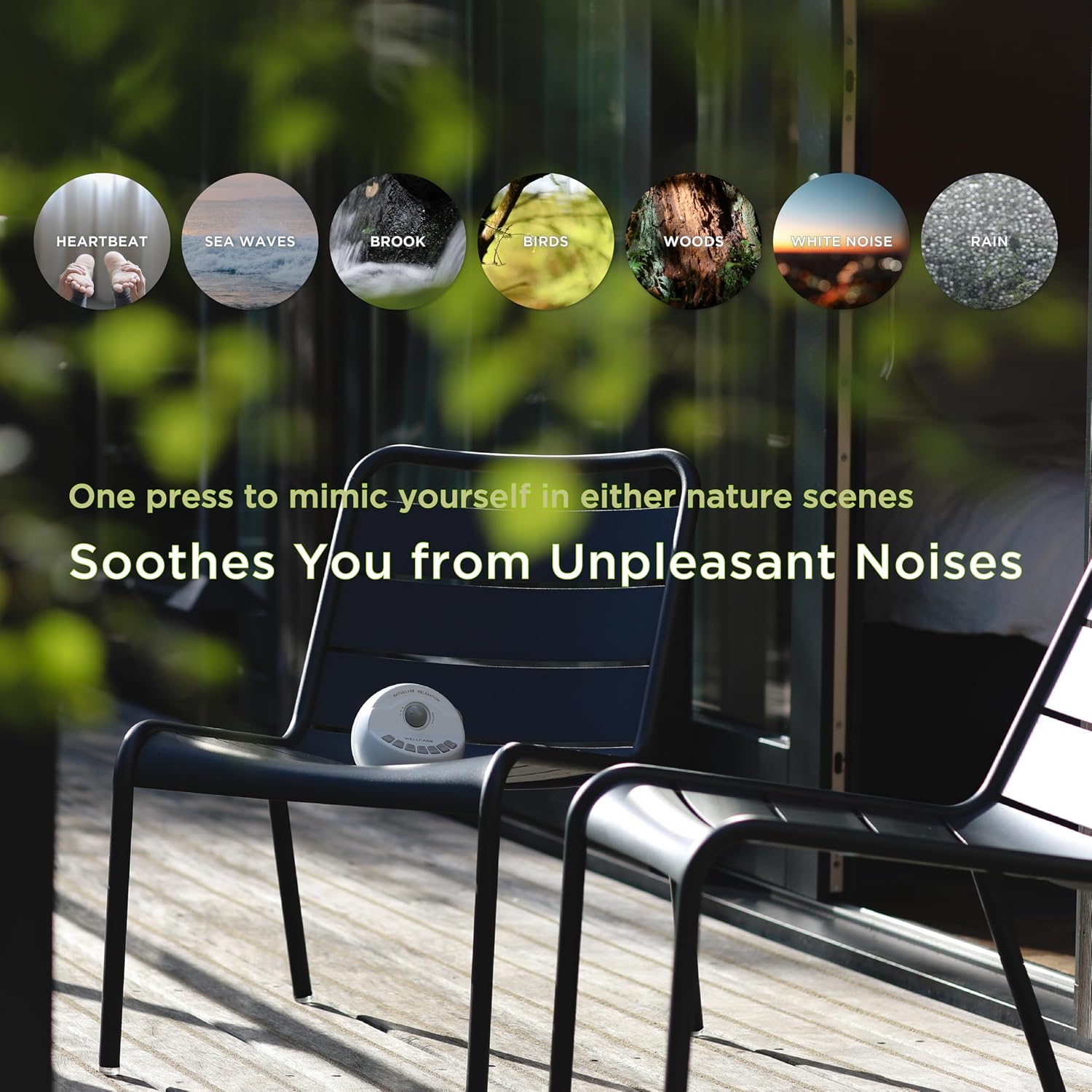 WELLCARECarearoundyou WELLCARE - Naturcare Sound Relaxation: White Noise & 7 Nature Sound Machine, for Babies, Kids & Adults, Ste…