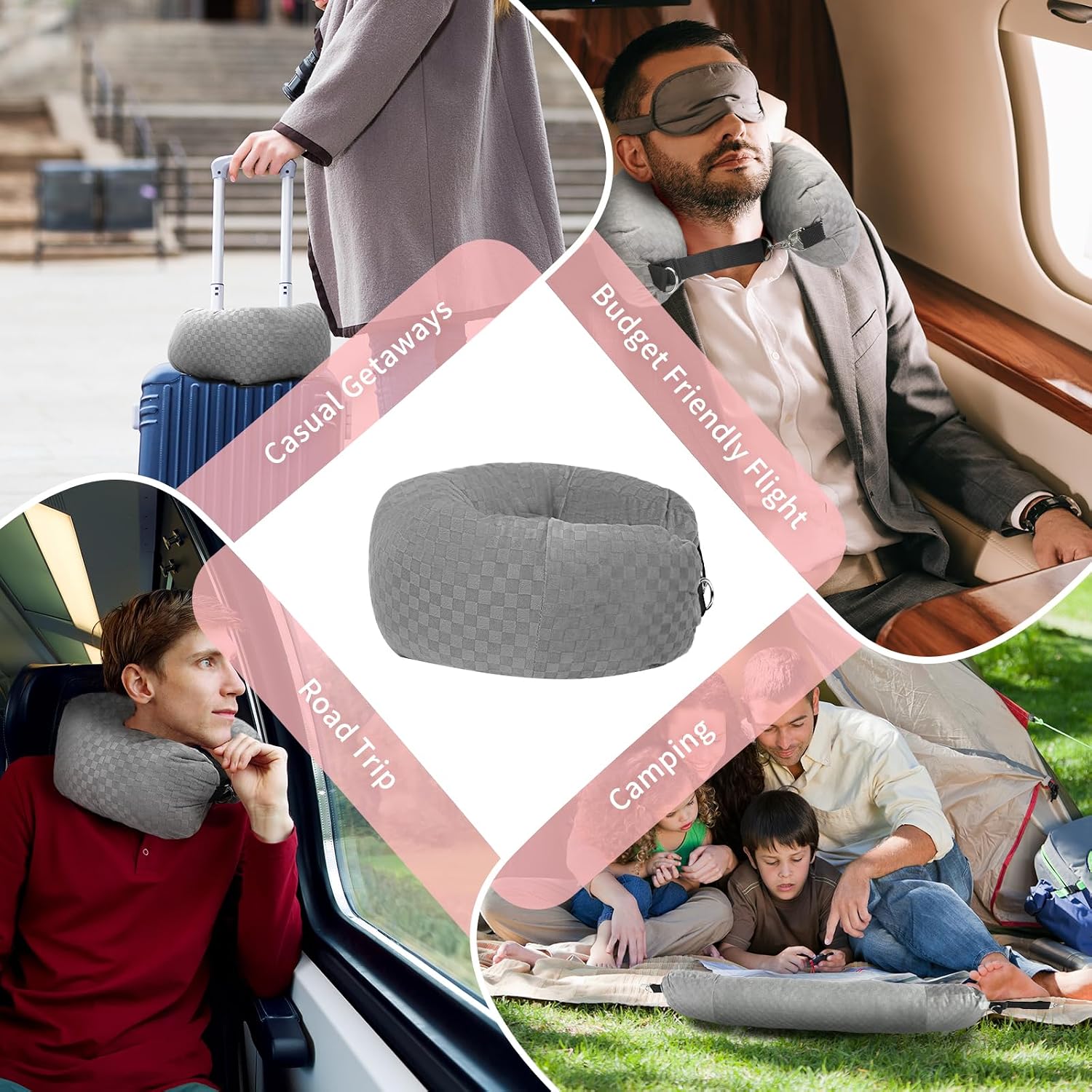 Stuffable Travel Pillow, Stuffable Neck Pillow for Travel, Neck Pillow Stuffed with Clothes Storage - No Extra Baggage Fees, Fits 5+ Days…