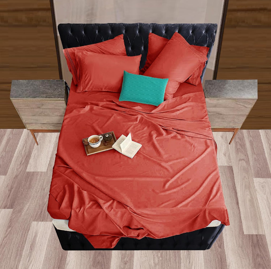 MocassiLuxuryBedding Mocassi Full Sheet Set - Luxury Hotel 1800 Premier Bedding Sheets & Pillowcases - Ultra Soft Breathable & Cooling Bed…