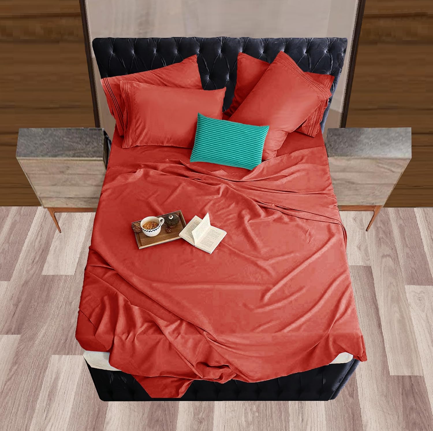 MocassiLuxuryBedding Mocassi Full Sheet Set - Luxury Hotel 1800 Premier Bedding Sheets & Pillowcases - Ultra Soft Breathable & Cooling Bed…