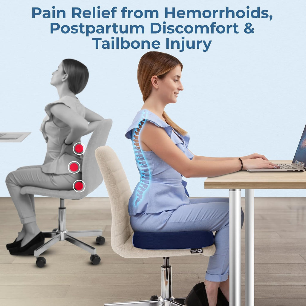 5Starsunited 5 STARS UNITED Donut Pillow Hemorrhoid Tailbone Cushion – Large Floor Cushion for – Coccyx, Prostate, Sciatica, Pelvic Floor,…