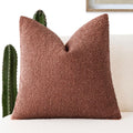 Foindtower Decorative Textured Boucle Throw Pillow Covers Accent Solid Pillow Cases Neutral Soft Cozy Couch Cushion Case for Chair Sofa…