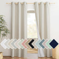 NICETOWN Natural Full Blackout Boho-Chic Linen Curtains 84 inch Long 2 Panels Set for Cafe Window, 42 inch Wide, Thick Linen Blend…