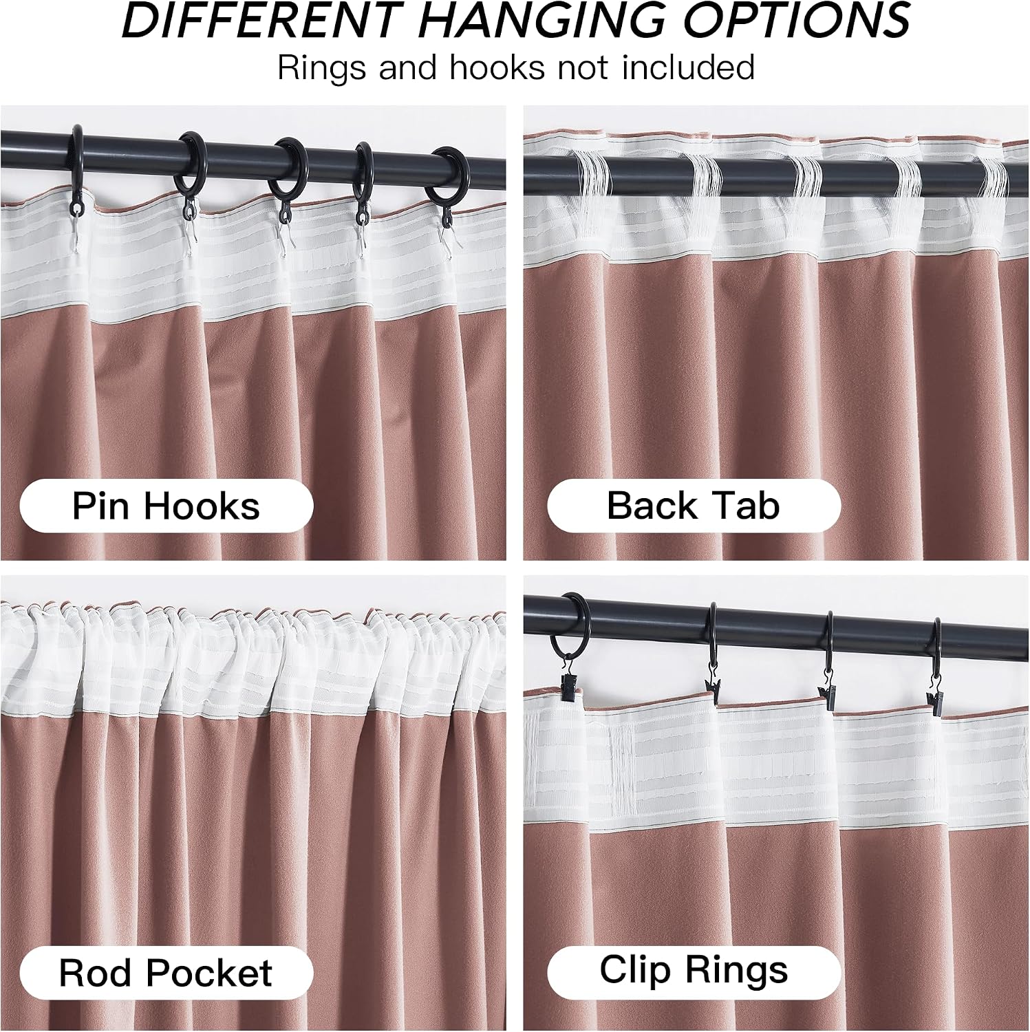 Rybhome RYB HOME Dusty Pink Velvet Curtains for Bedroom Living Room, Thermal Insulated Privacy UV Heat Blocking Luxurious Drapes for Nurser…
