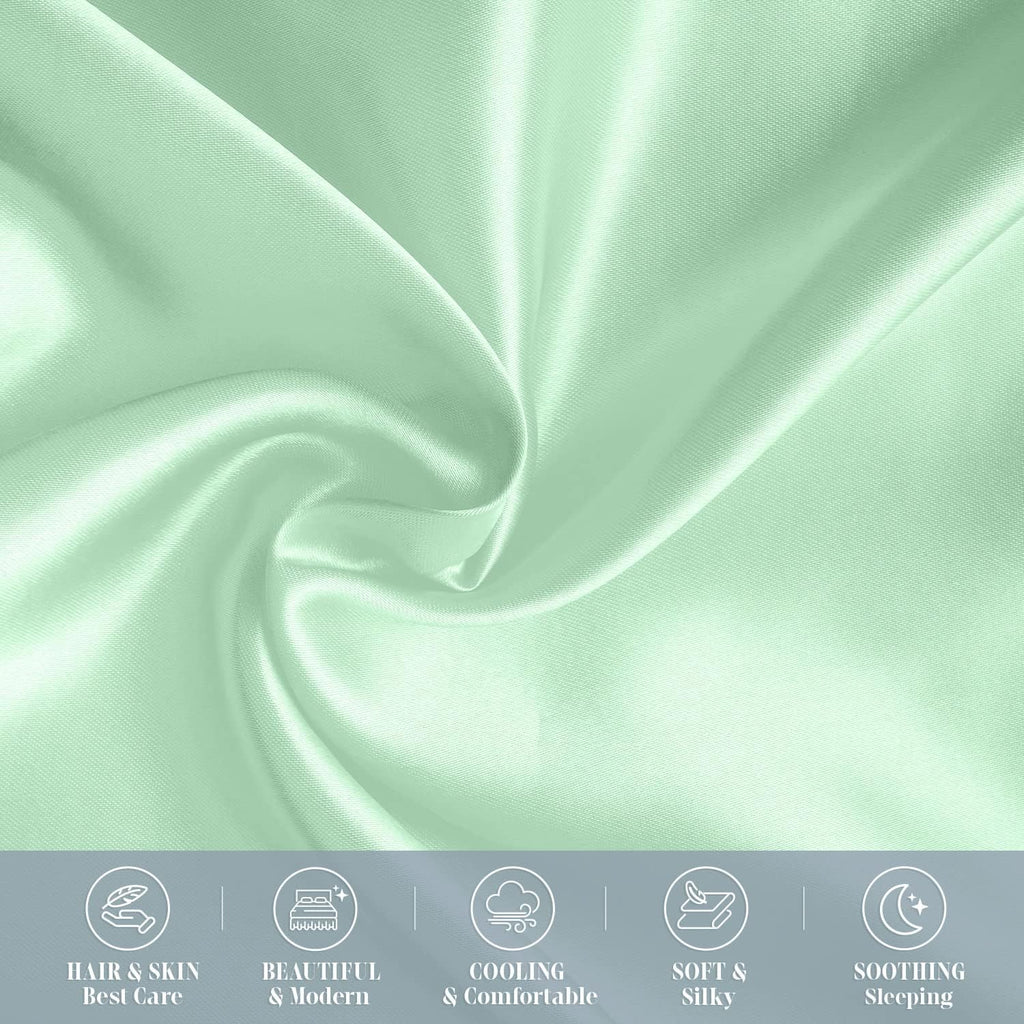 Elegantcomfort Elegant Comfort 2-Pack Cooling Viscose Satin Pillowcase Set with Hidden Zipper Closure, Silky Smooth for Hair and fabric…
