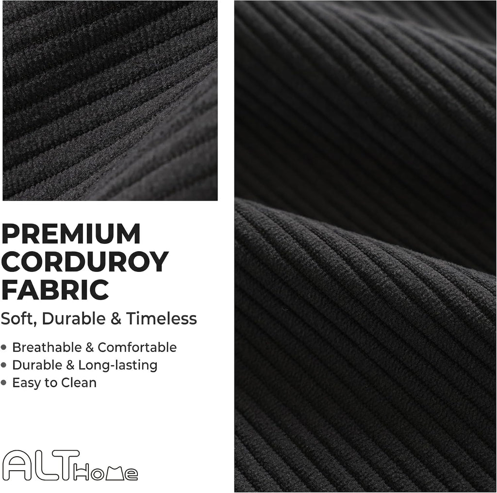Ailuteie Corduroy Reading Pillow for Sitting Up in Bed, Bed Rest Backrest Pillow with Arms, Low Back Support Cushion with Side Pockets & Wa…