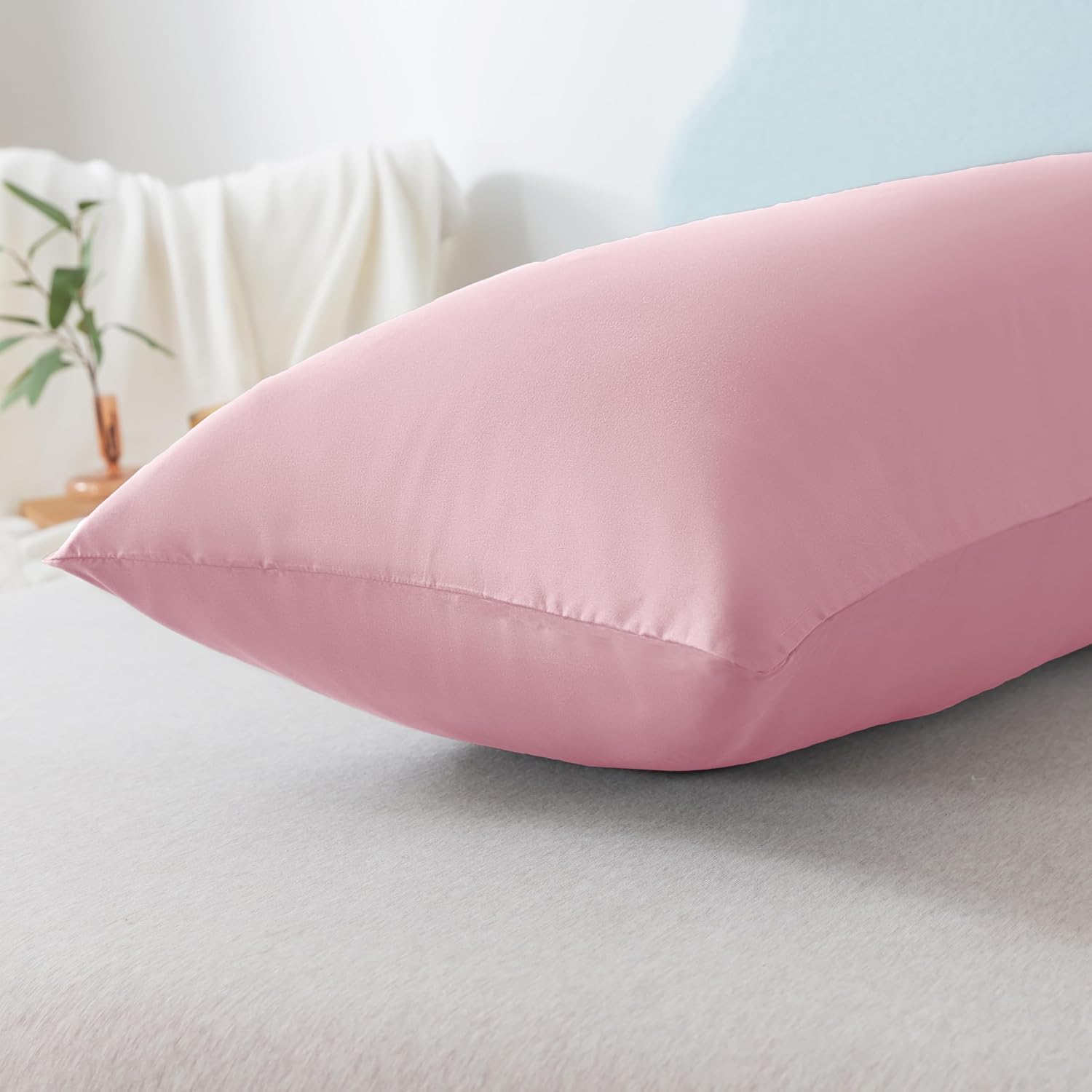 Ubauba Memory Foam Body Pillow with Cover, Full Large Body Pillows Insert for Adults with Envelope Closure Pillowcase, Firm & Fluffy Long…