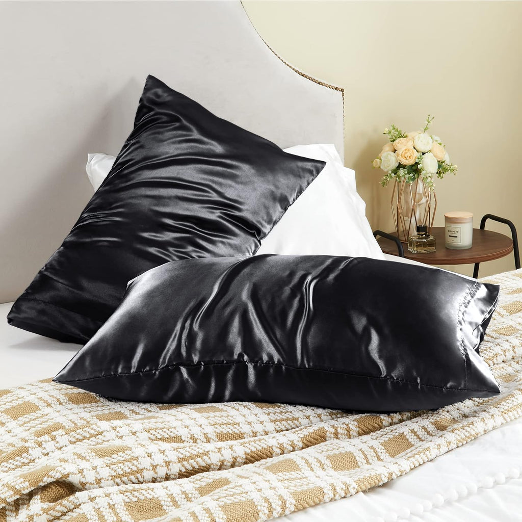 Bedelite Satin Pillowcase for Hair and Skin, Super Soft and Cooling Similar to Silk Pillow Cases 2 Pack with Envelope Closure, Gift for Wom…