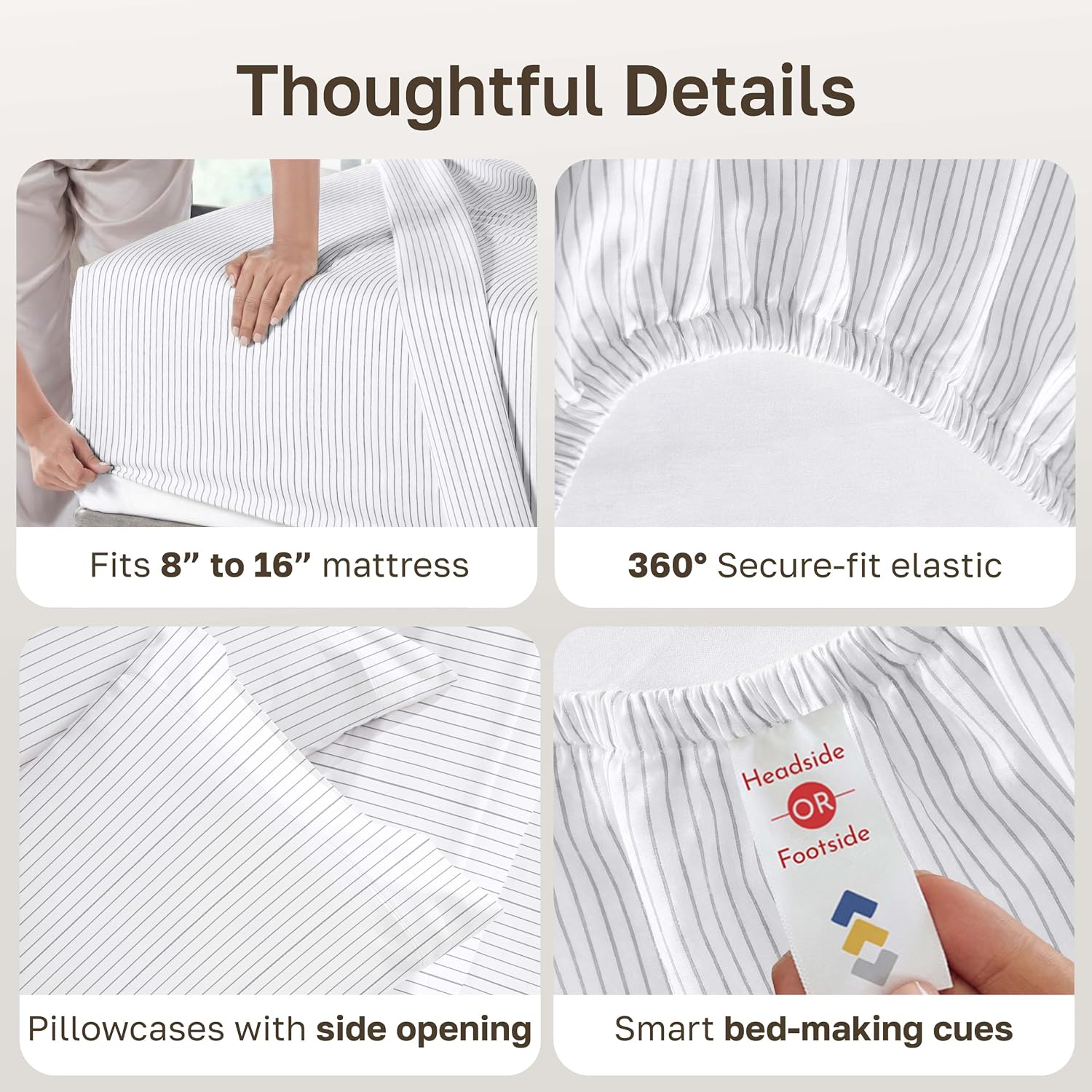 CaliforniaDesignDen California Design Den Soft 100% Cotton Full Size Bed Sheets Set, 400 TC Good Housekeeping Award Winner, Smooth Sateen F…
