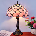 Tiffany Lamp Stained Glass Table Lamp Antique Bedside Desk Reading Light 3-Way Color LED Living Room Nightstand Light 12X12X19 Inches…