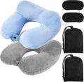 Sintuff 2 Pack Inflatable Travel Pillow for Airplanes Inflatable Neck Flight Pillows with Compact Bag and Blindfold for Traveling…