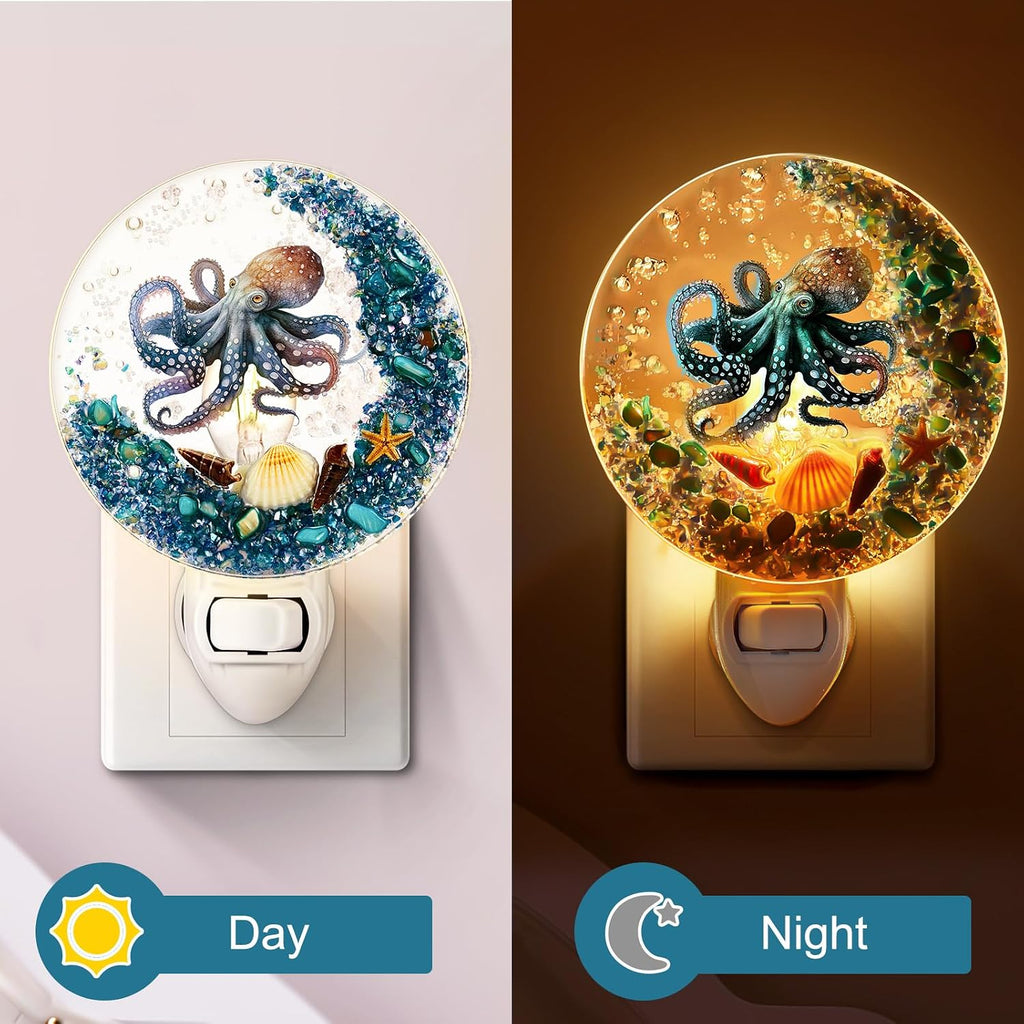 Hortsun Plug in Seashell Night Light Ocean Sea Animal Decorative Night Light Plug in Beach Lamps Vintage Ocean Lamps for Adult for Home…