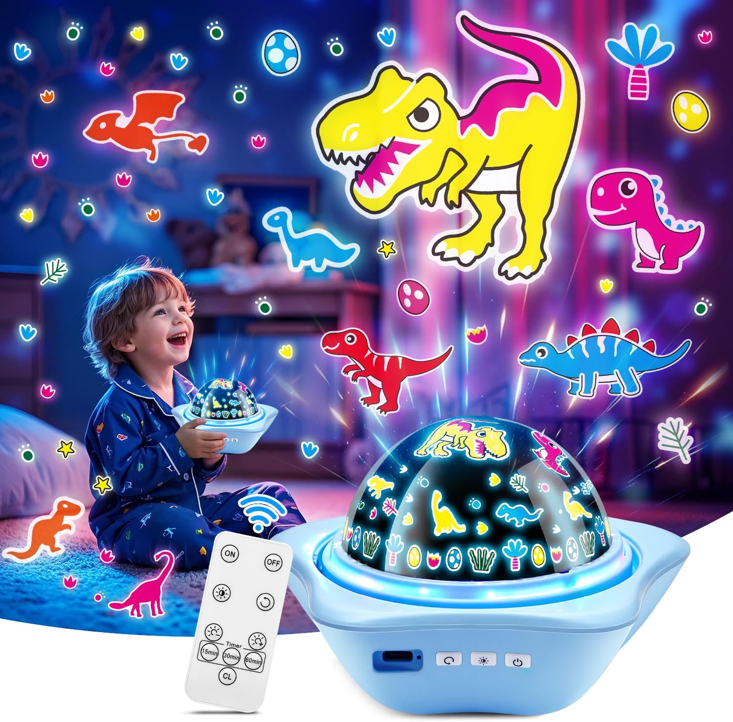 OneFire Star Projector Light Up Toys, Glow In The Dark Stars for Ceiling Projection Kids Toys, Dimmable Night Light Projector for Kids Room,…