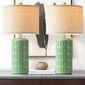 PARTPHONER 23" Farmhouse Modern Ceramic Table Lamp Set of 2 - Sage Green Bedside Lamps for Bedroom & Living Room, Nightstand, Desk, End…