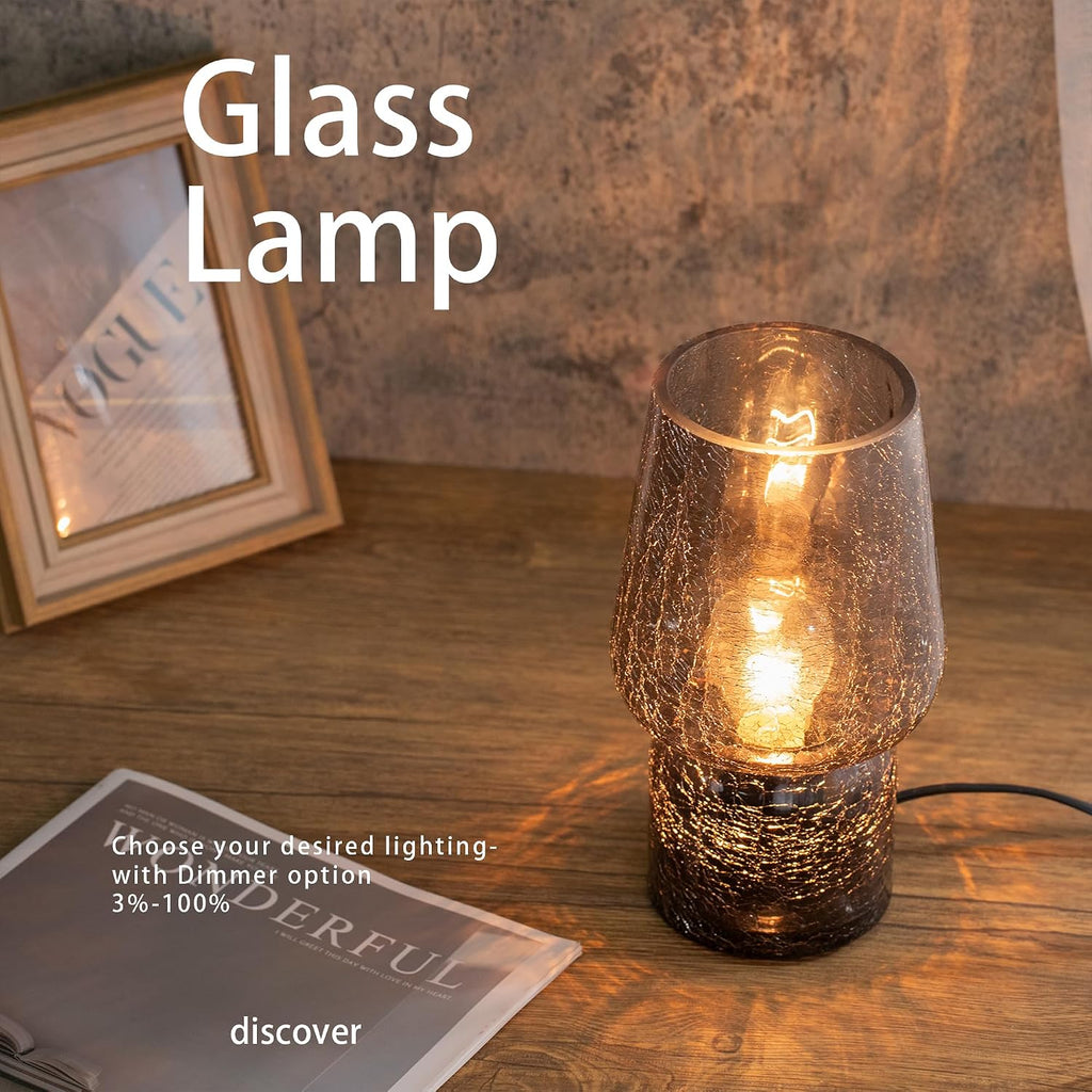Mushroom Lamp, Small Table Lamp, Mini Cute Lamp Nightstand Lamp Kitchen Glass, Translucent Raindrop, Suitable for Bedrooms, Kitchens…