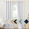 NICETOWN 100% Absolutely Blackout Linen Curtains with Thermal Insulated White Liner, White, 52 inches Wide, 120 inches Length Energy…