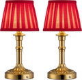 KDG Cordless Portables Table Lamp Set of 2, LED Fabric Shade Small Desk Lamps, 5000mAh Battery Powered Lighting, 2700K Stepless Dimmable…