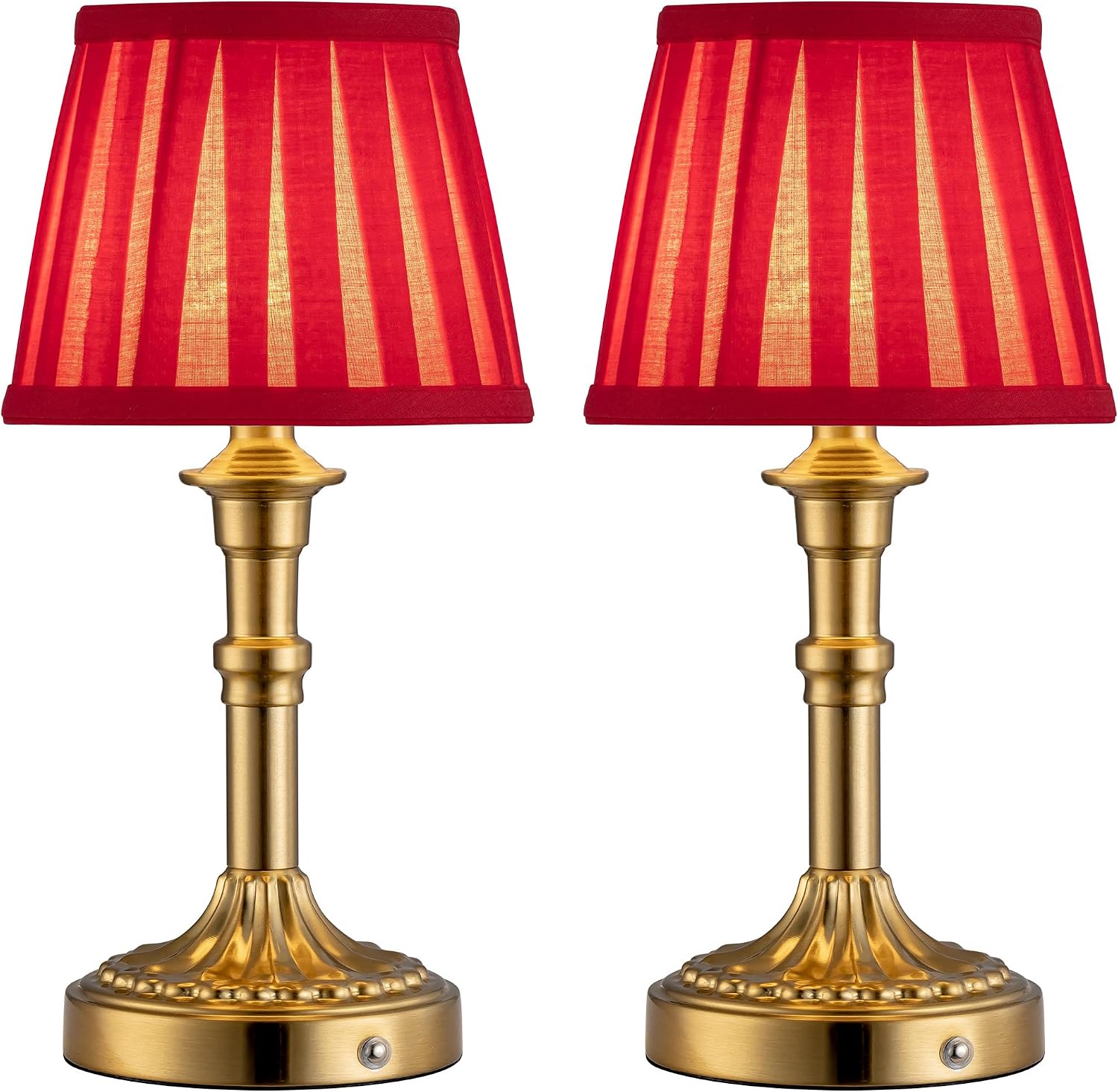 KDG Cordless Portables Table Lamp Set of 2, LED Fabric Shade Small Desk Lamps, 5000mAh Battery Powered Lighting, 2700K Stepless Dimmable…